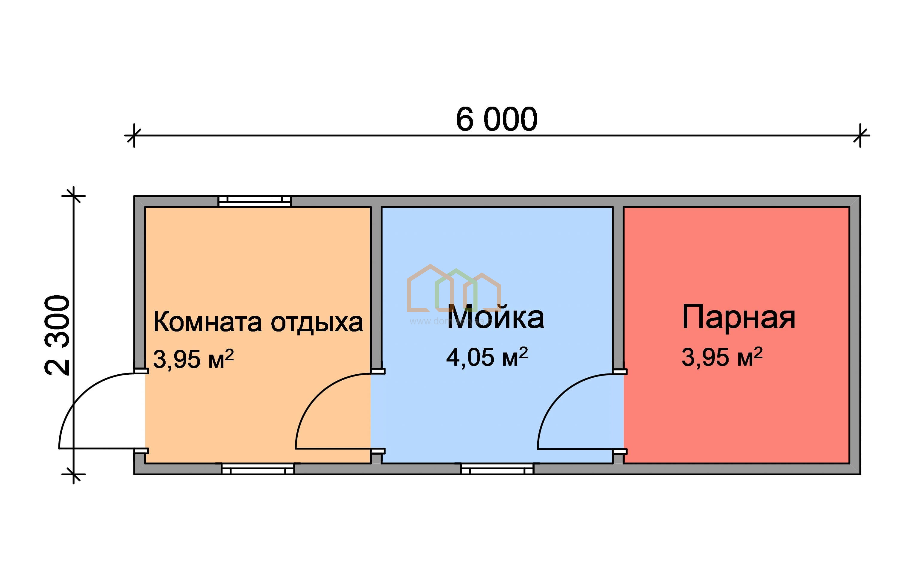 Перевозная баня из бруса 6х2,3 Площадь: 13.8 м² цена 368000 под ключ в Вышнем  Волочке